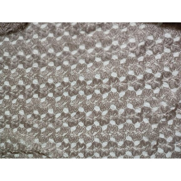 Brittany Black Woman Crochet Style Open Front Cardigan Metallic Pink Color Sz XL - Picture 6 of 8